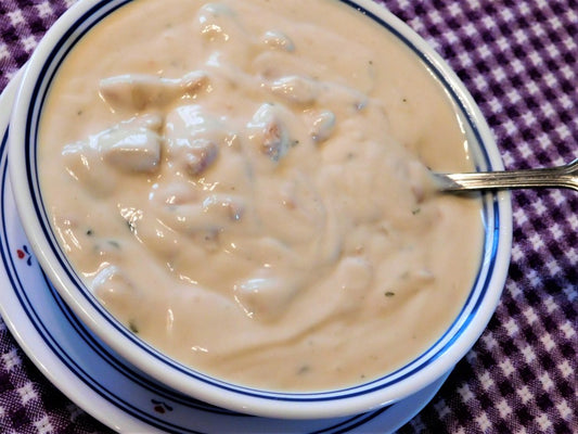 clam chowder in bowl