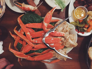 crab legs on a dinner plate