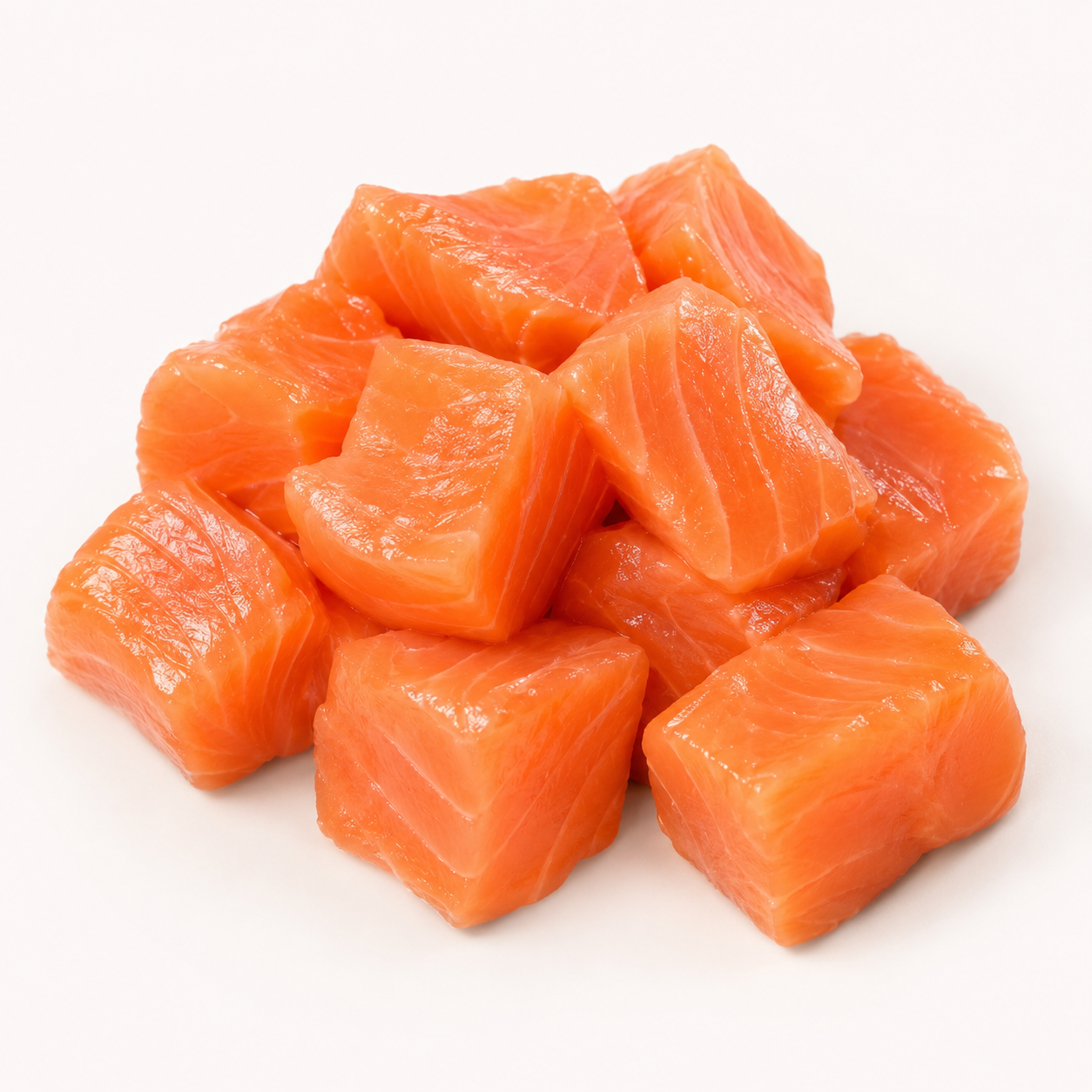 Studio product image of Poke Cube Salmon on a clean white background.