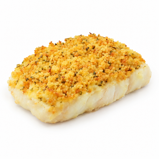 Studio product image of Breaded Tuscan Cod on a clean white background.