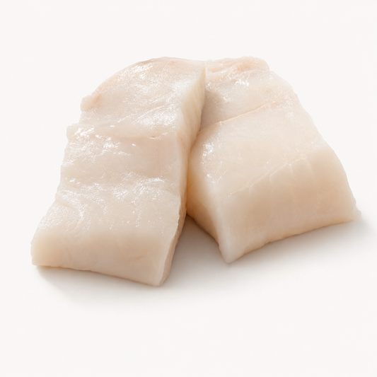 Studio product image of Chilean Sea bass on a clean white background.