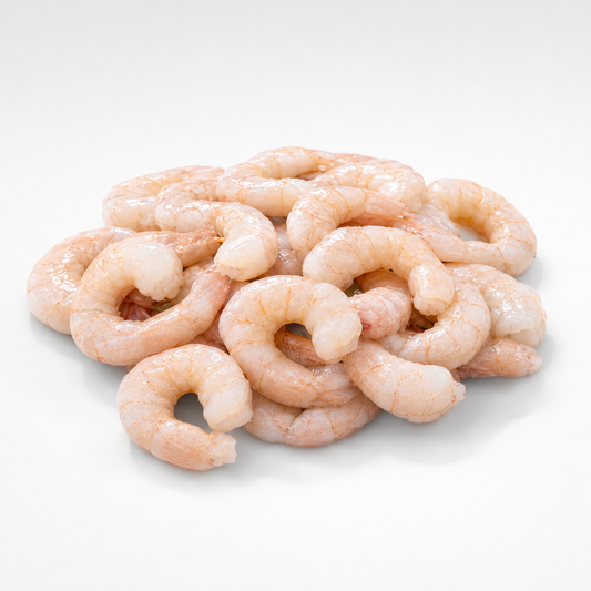 Studio product image of Jumbo Gulf Pink Shrimp on a clean white background.