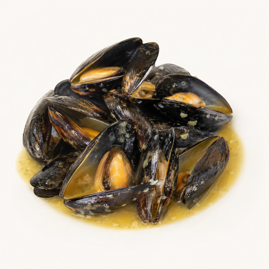Studio product image of Mussels in Garlic & Butter on a clean white background.